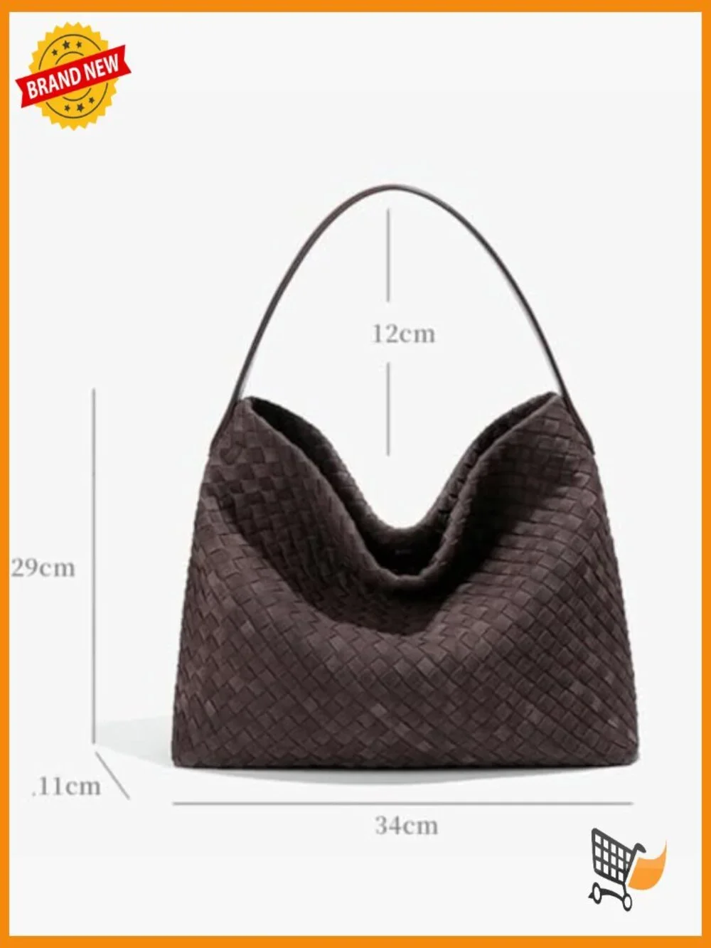 Woven Slouchy Suede Hobo Tote Bag Shoulder Purse Crossbody